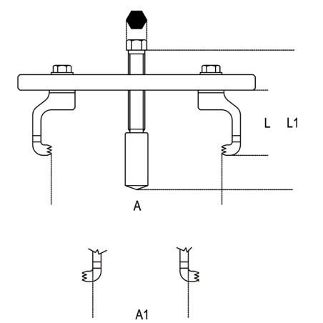 BETA 1529 Estrattore per pulegge multigola in valigetta plastica