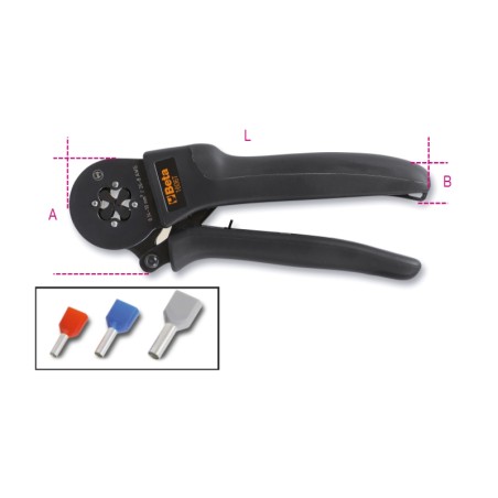 BETA 1606T Pinza per capicorda a tubetto, crimpatura su 4 lati