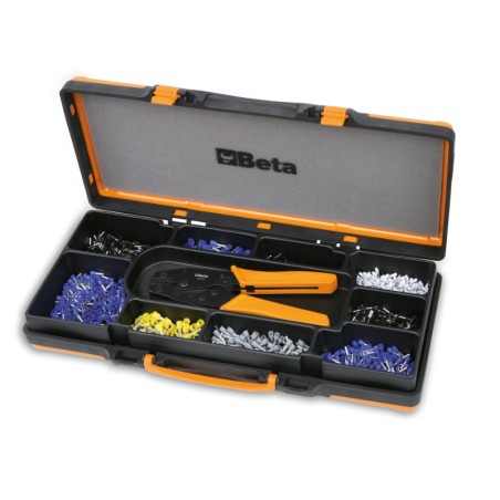 BETA 1606A/C9 Pinza per capicorda a tubetto con assortimento di 450 capicorda da 0,5 mm² a 6 mm²