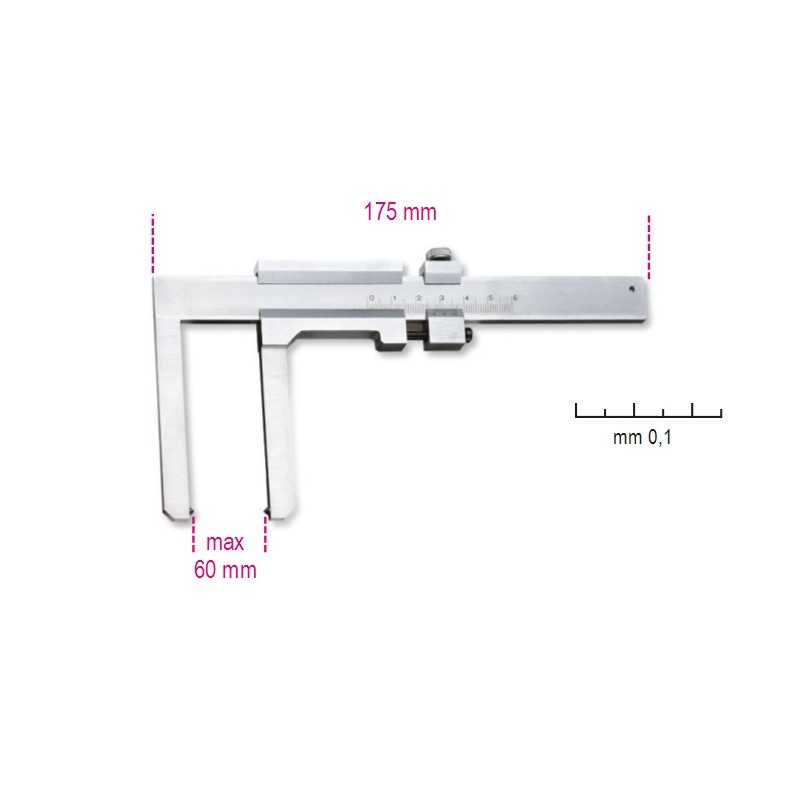 BETA 1650FD Calibro a corsoio per dischi freni lettura decimale