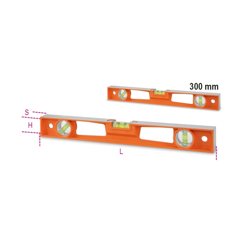 BETA 1696D Livelle in alluminio pressofuso con impugnature (tranne la versione da 300 mm)