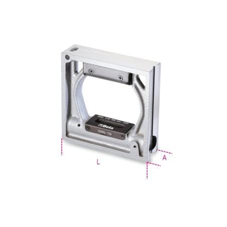 BETA 1699Q Livella quadre di precisione in ghisa con 2 basi prismatiche rettificata a 2 fiale infrangibili in astuccio di legno