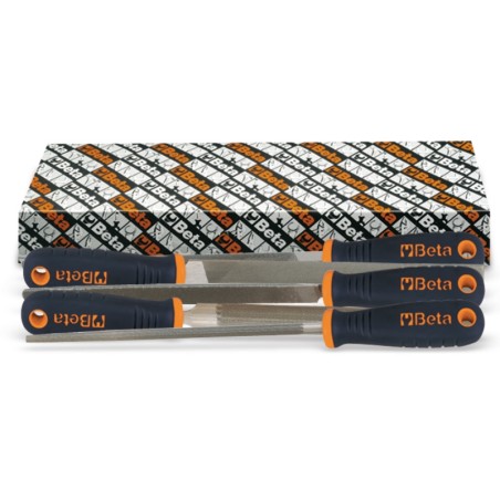 BETA 1719BMA10/S5 Serie di 5 lime a taglio mezzodolce, con impugnatura