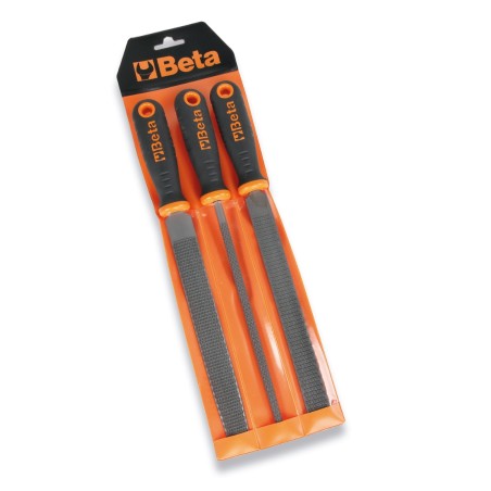 BETA 1719BMR/B3 Serie di 3 raspe a taglio mezzodolce, con impugnatura, in busta appendibile