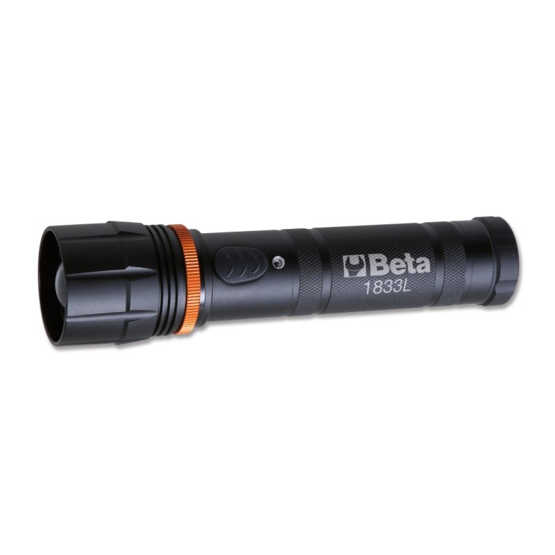 BETA 1833 L Torcia LED ad alta luminosità in robusto alluminio anodizzato, fino a 1100 Lumen