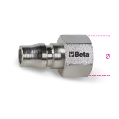 BETA 1916JF Innesti rapidi profilo asiatico filettati femmina, GAS cilindrico BSP