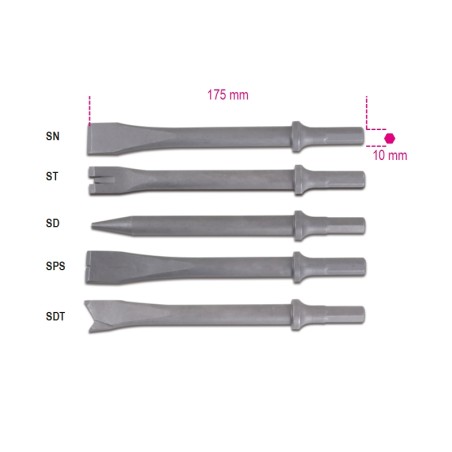 BETA 1940E10/S… Scalpelli per martelli scalpellatori 1940E10 Scalpello piatto Scalpello taglia-lamiera con scarico Scalpello a p