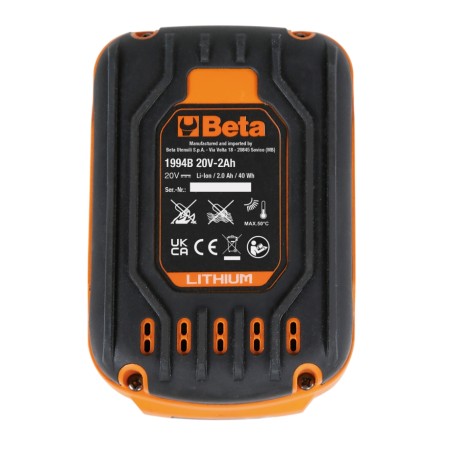 BETA 1994B 20V-2AH Batteria agli ioni di litio da 2 Ah per utensili 20V