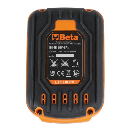 BETA 1994B 20V-6AH Batteria agli ioni di litio da 6 Ah per utensili 20V