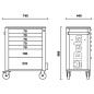 BETA RSC24A/7 Cassettiera porta attrezzi 7 cassetti, con sistema antiribaltamento VUOTA
