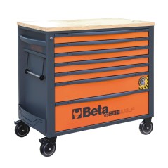 BETA RSC24AXLP/7 Cassettiera mobile 7 cassetti con piano di lavoro in legno e sistema antiribaltamento, modello lungo VUOTA