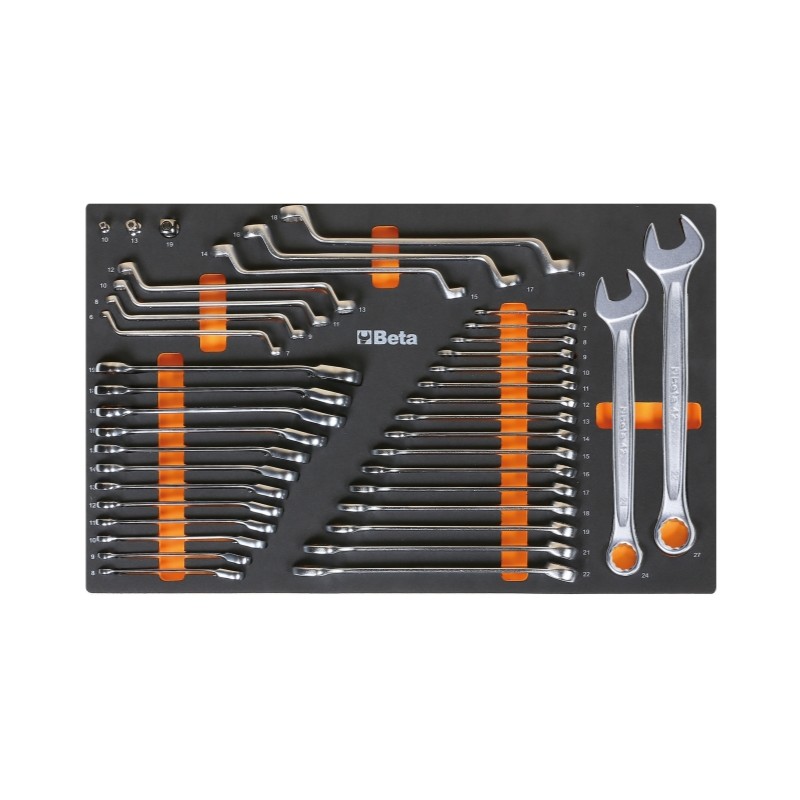 BETA M25 Modulo morbido chiavi combinate, chiavi combinate a cricchetto con adattatori e chiavi doppie curve
