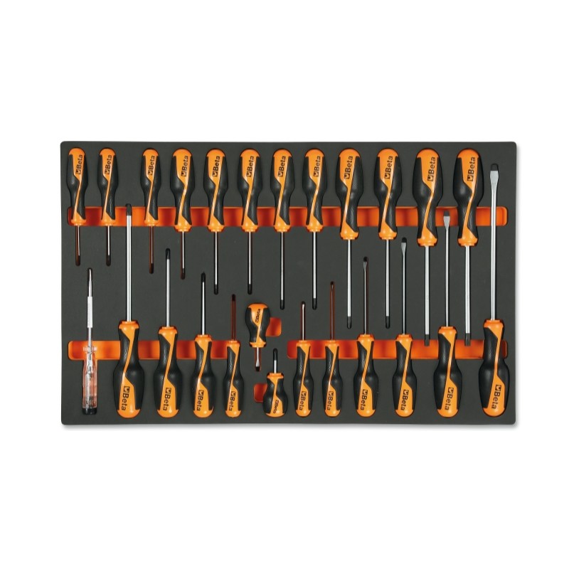BETA M195 Vassoio morbido in EVA giraviti Beta Grip per viti lama piatta, Phillips® e Torx®