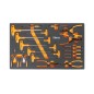 BETA M62 Vassoio morbido in EVA con assortimento chiavi esagonali, pinze per anelli ed elettrotecnica