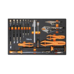 BETA M78 Vassoio morbido in EVA chiavi a bussola poligonali snodate doppie, pinze e utensili per misurare