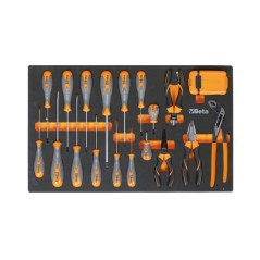 BETA M166 Vassoio morbido in EVA giravite Beta Max, pinze e inserti da 1/4"