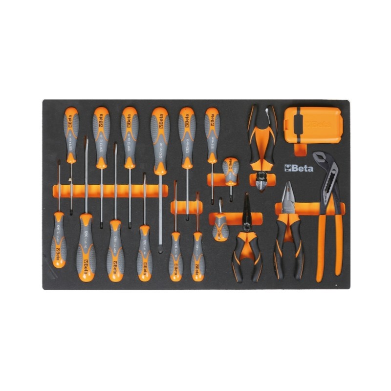 BETA M166 Vassoio morbido in EVA giravite Beta Max, pinze e inserti da 1/4"