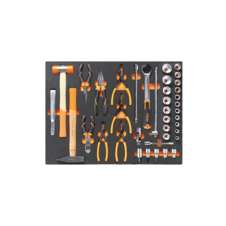 BETA MB39 Vassoio morbido in EVA bussole da 1/2", pinze e utensili a percussione