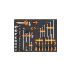 BETA MB47 Vassoio morbido in EVA bussole da 1/2", giraviti Beta Grip e chiavi maschio esagonali