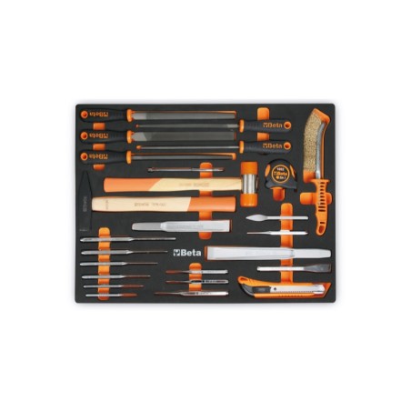 BETA MM230 Vassoio morbido in EVA con utensili a percussione, lime, taglio e misurare