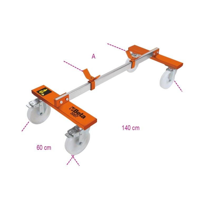 BETA 3007 Carrello sottoscocca per veicoli senza meccanica anteriore/posteriore