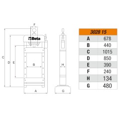 BETA 3028 15 Pressa idraulica da banco con pistone mobile