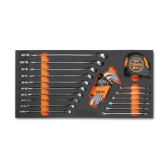 BETA MC12 Vassoio morbido in EVA chiavi combinate, chiavi maschio esagonali e misurare