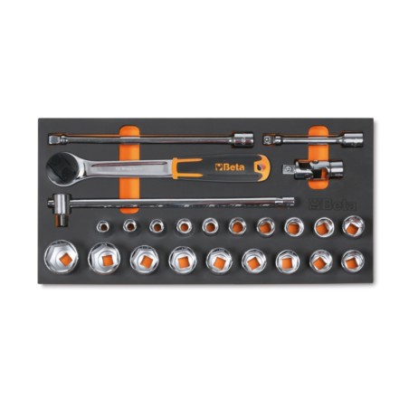 BETA MC21 Vassoio morbido in EVA bussole esagonali da 1/2"