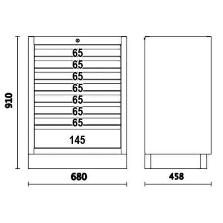 BETA C45PRO 2.0 M8 Modulo fisso con 8 cassetti per arredo officina C45PRO 2.0