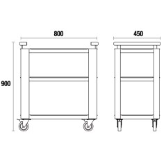 BETA C45PRO 2.0 T3 Carrello a 3 ripiani per arredo officina C45PRO 2.0