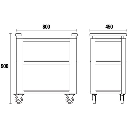 BETA C45PRO 2.0 T3 Carrello a 3 ripiani per arredo officina C45PRO 2.0