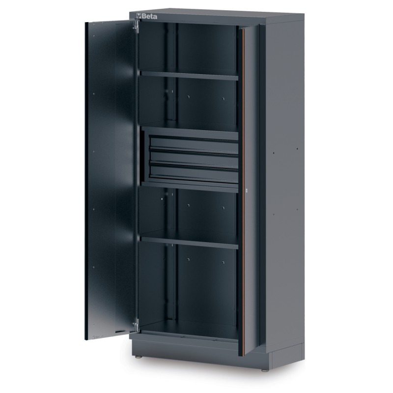 BETA C45PRO 2.0 AS2/3C Armadio in lamiera a 2 ante con 3 cassetti e staffa per arredo officina C45PRO 2.0