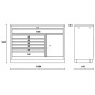 BETA C45PRO 2.0 M7A/X Modulo fisso con 7 cassetti per arredo officina C45PRO 2.0