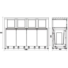 BETA C45PRO 2.0 RD/X Modulo fisso raccolta differenziata per arredo officina C45PRO 2.0