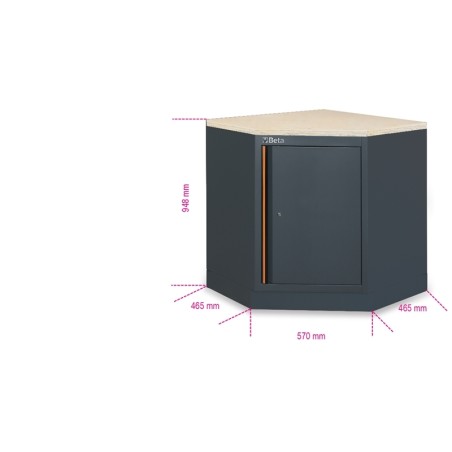 BETA C45PRO 2.0 CAI/W Modulo inferiore angolare per arredo officina C45PRO 2.0