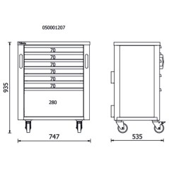 BETA RSC50 2.0 C7 Cassettiera mobile con 7 cassetti per arredo officina RSC50 2.0