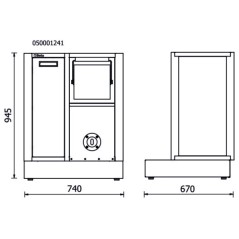 BETA RSC50 2.0 MS-AVV Modulo fisso di servizio per arredo officina RSC50 2.0, vuoto