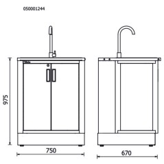 BETA RSC50 2.0 ML Modulo fisso con lavandino integrato per arredo officina RSC50 2.0