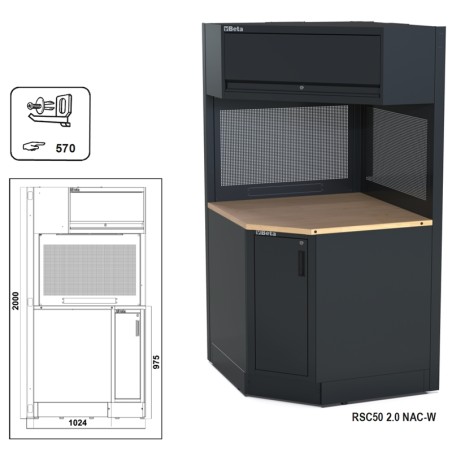 BETA RSC50 2.0 NAC-W Angolo completo autoportante per arredo officina RSC50 2.0