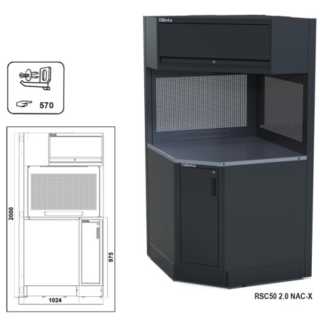 BETA RSC50 2.0 NAC-X Angolo completo autoportante per arredo officina RSC50 2.0