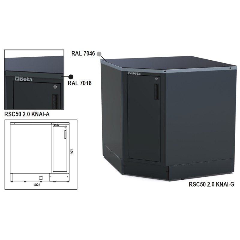 BETA RSC50 2.0 KNAI-A Modulo inferiore angolare per arredo officina RSC50 2.0