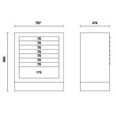 BETA C55M8 Modulo fisso con 8 cassetti per arredo officina