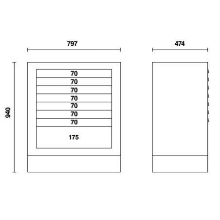 BETA C55M8 Modulo fisso con 8 cassetti per arredo officina