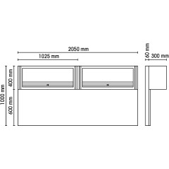 BETA C55/2PM Parete con 2 pensili per arredo officina