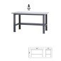 BETA C58BC-X1,6 Banco da lavoro semplice con piano MDF rivestito in acciaio inox, lunghezza 1,6 m
