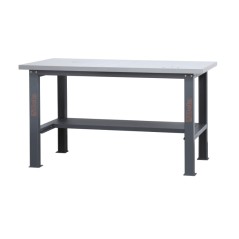 BETA C58BC-X1,6 Banco da lavoro semplice con piano MDF rivestito in acciaio inox, lunghezza 1,6 m