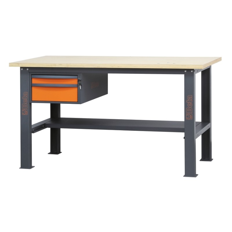 BETA C58BC-W1,6 2C Banco da lavoro 1,6 m con piano in legno e 2 cassetti