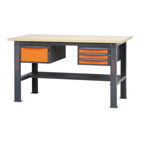 BETA C58BC-W1,6 4C Banco da lavoro 1,6 m con piano in legno e 4 cassetti