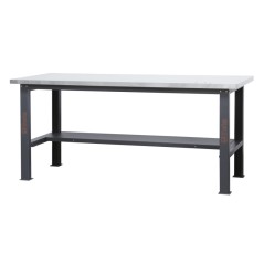 BETA C58BC-X2,1 Banco da lavoro semplice con piano MDF rivestito in acciaio inox, lunghezza 2,1 m