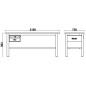 BETA C58BC-W2,1 2C Banco da lavoro 2,1 m con piano in legno e 2 cassetti